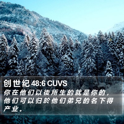 创 世 纪 48:6 CUVS Bible Verse Image
