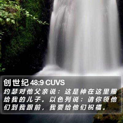 创 世 纪 48:9 CUVS Bible Verse Image
