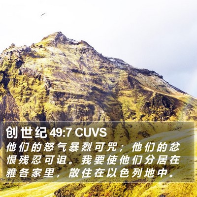 创 世 纪 49:7 CUVS Bible Verse Image