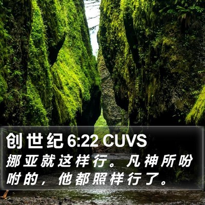 创 世 纪 6:22 CUVS Bible Verse Image