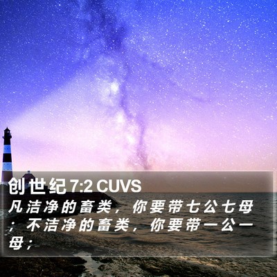 创 世 纪 7:2 CUVS Bible Verse Image