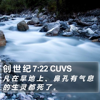 创 世 纪 7:22 CUVS Bible Verse Image