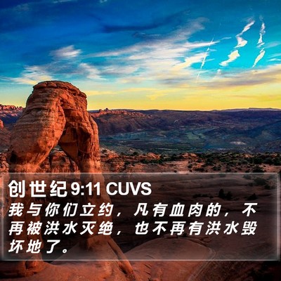 创 世 纪 9:11 CUVS Bible Verse Image