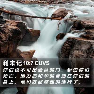 利 未 记 10:7 CUVS Bible Verse Image
