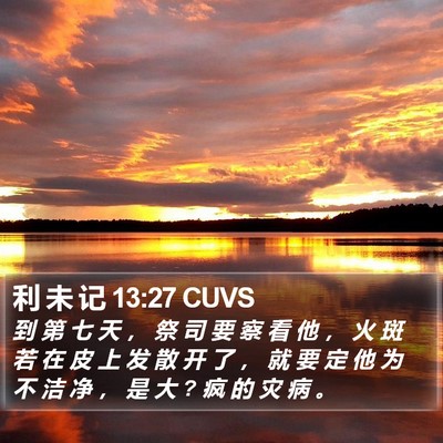 利 未 记 13:27 CUVS Bible Verse Image