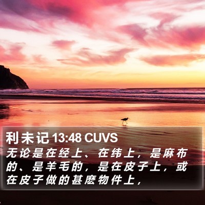 利 未 记 13:48 CUVS Bible Verse Image