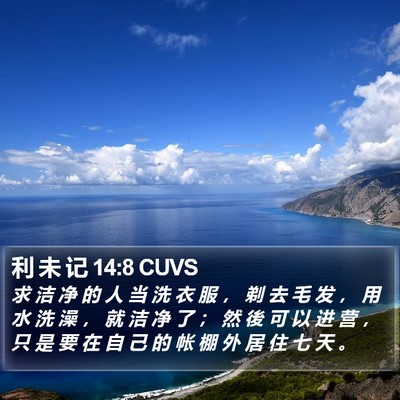 利 未 记 14:8 CUVS Bible Verse Image