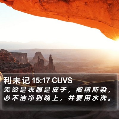 利 未 记 15:17 CUVS Bible Verse Image
