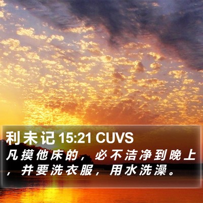 利 未 记 15:21 CUVS Bible Verse Image