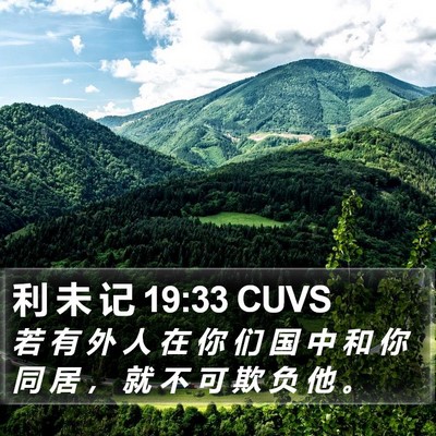 利 未 记 19:33 CUVS Bible Verse Image
