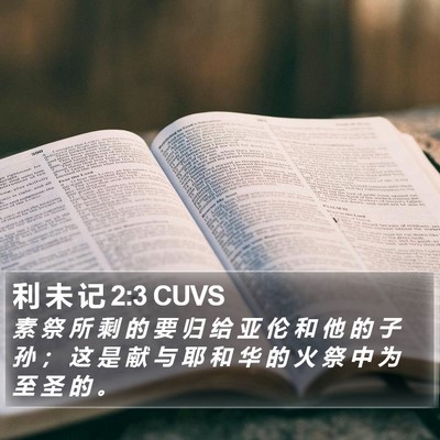 利 未 记 2:3 CUVS Bible Verse Image
