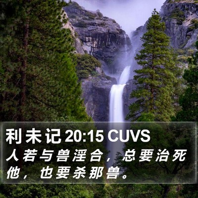 利 未 记 20:15 CUVS Bible Verse Image