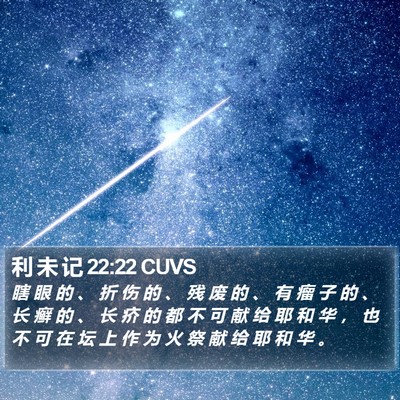 利 未 记 22:22 CUVS Bible Verse Image