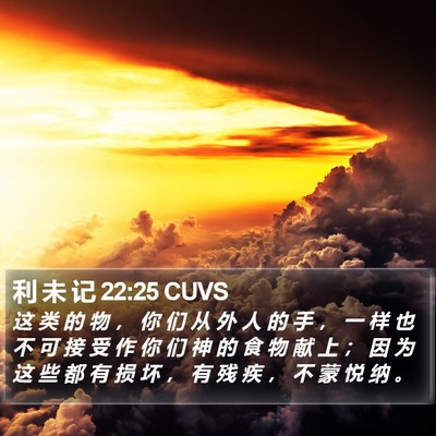 利 未 记 22:25 CUVS Bible Verse Image