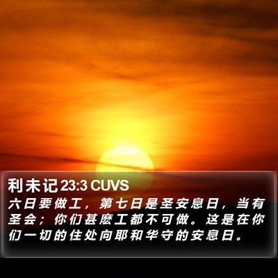 利 未 记 23:3 CUVS Bible Verse Image