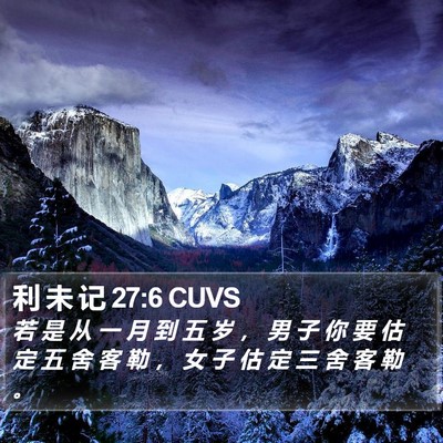 利 未 记 27:6 CUVS Bible Verse Image
