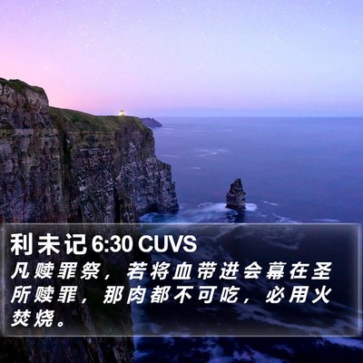 利 未 记 6:30 CUVS Bible Verse Image
