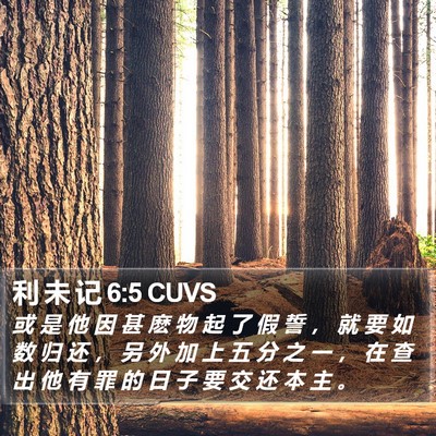 利 未 记 6:5 CUVS Bible Verse Image