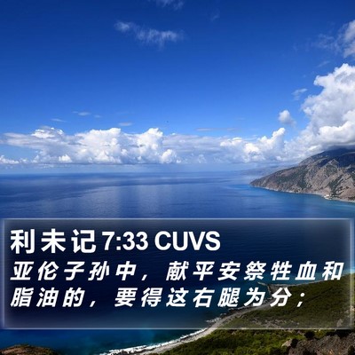 利 未 记 7:33 CUVS Bible Verse Image
