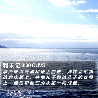 利 未 记 8:30 CUVS Bible Verse Image