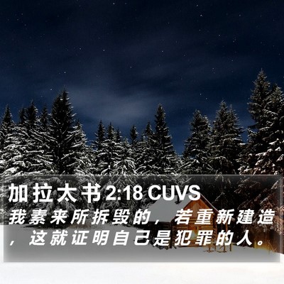 加 拉 太 书 2:18 CUVS Bible Verse Image