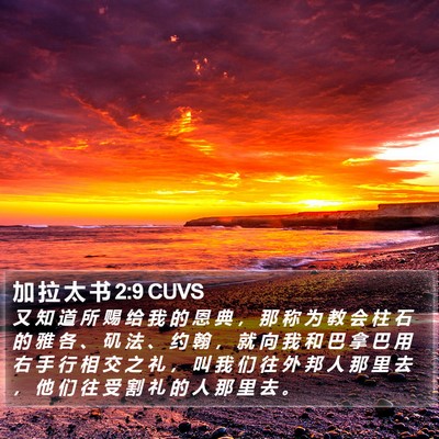 加 拉 太 书 2:9 CUVS Bible Verse Image