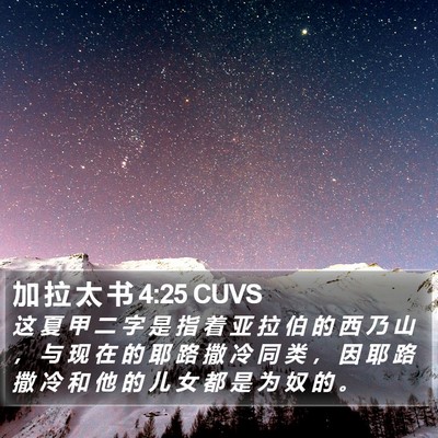 加 拉 太 书 4:25 CUVS Bible Verse Image