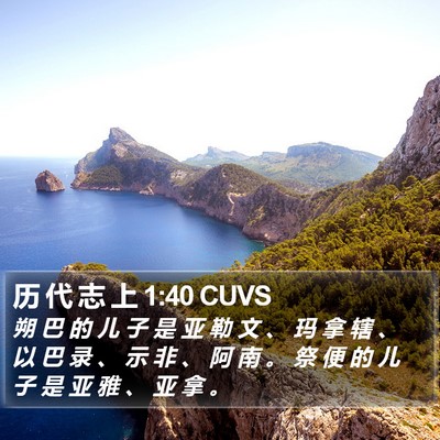 历 代 志 上 1:40 CUVS Bible Verse Image