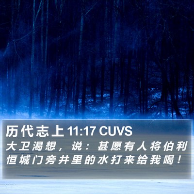 历 代 志 上 11:17 CUVS Bible Verse Image