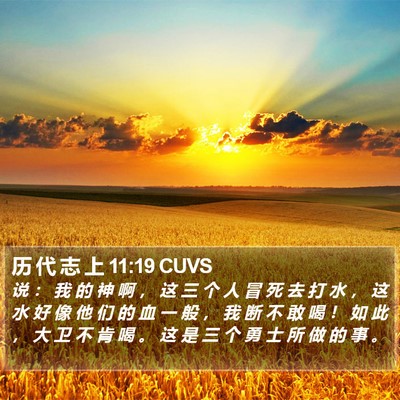 历 代 志 上 11:19 CUVS Bible Verse Image