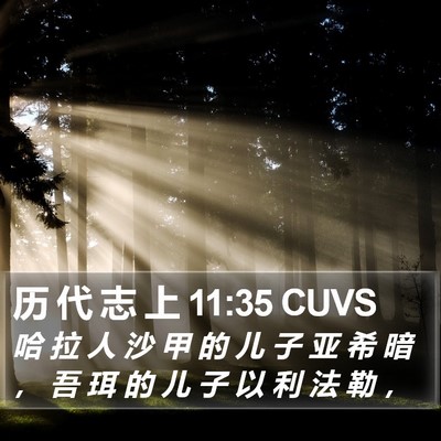 历 代 志 上 11:35 CUVS Bible Verse Image