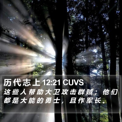 历 代 志 上 12:21 CUVS Bible Verse Image