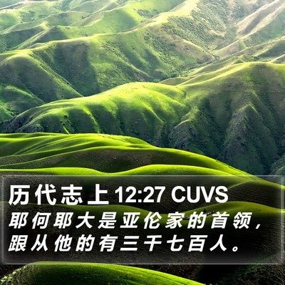 历 代 志 上 12:27 CUVS Bible Verse Image