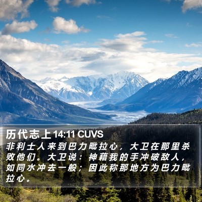 历 代 志 上 14:11 CUVS Bible Verse Image