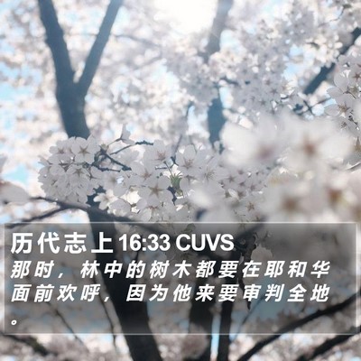 历 代 志 上 16:33 CUVS Bible Verse Image
