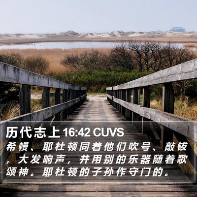 历 代 志 上 16:42 CUVS Bible Verse Image