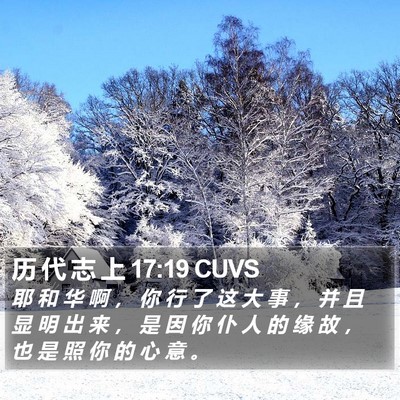 历 代 志 上 17:19 CUVS Bible Verse Image