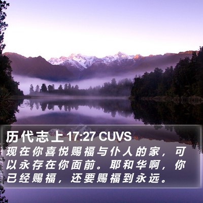 历 代 志 上 17:27 CUVS Bible Verse Image