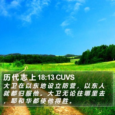 历 代 志 上 18:13 CUVS Bible Verse Image