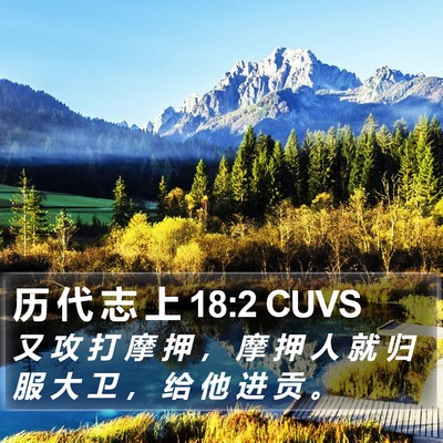 历 代 志 上 18:2 CUVS Bible Verse Image