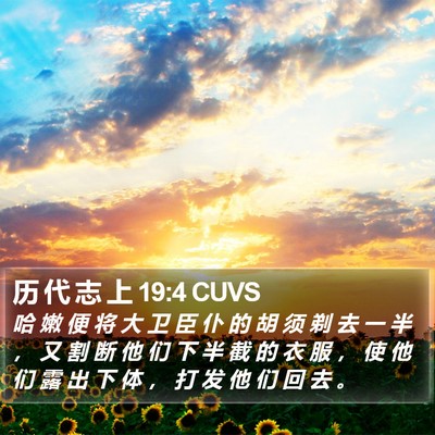 历 代 志 上 19:4 CUVS Bible Verse Image