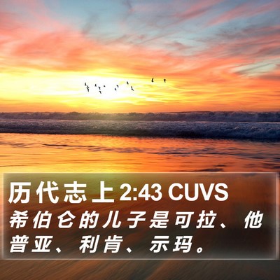 历 代 志 上 2:43 CUVS Bible Verse Image