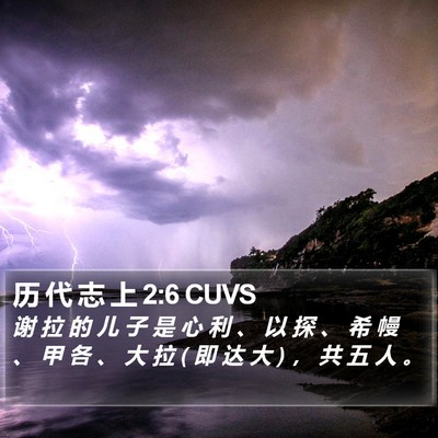 历 代 志 上 2:6 CUVS Bible Verse Image