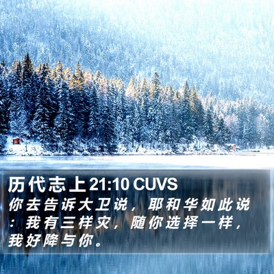 历 代 志 上 21:10 CUVS Bible Verse Image