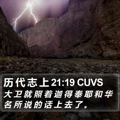 历 代 志 上 21:19 CUVS Bible Verse Image