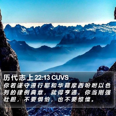 历 代 志 上 22:13 CUVS Bible Verse Image