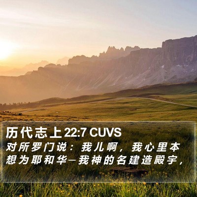 历 代 志 上 22:7 CUVS Bible Verse Image