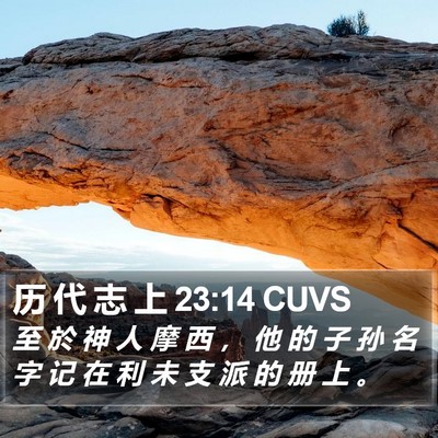 历 代 志 上 23:14 CUVS Bible Verse Image