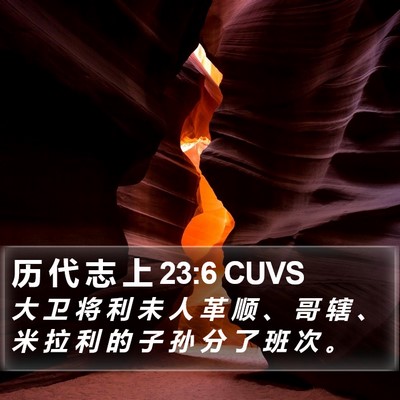 历 代 志 上 23:6 CUVS Bible Verse Image