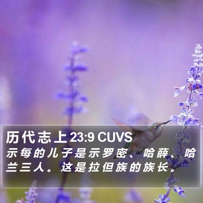 历 代 志 上 23:9 CUVS Bible Verse Image